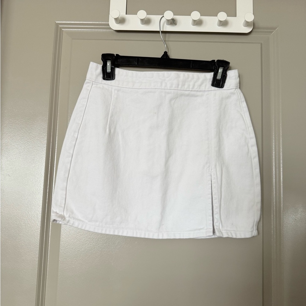 Lioness White Denim Skirt